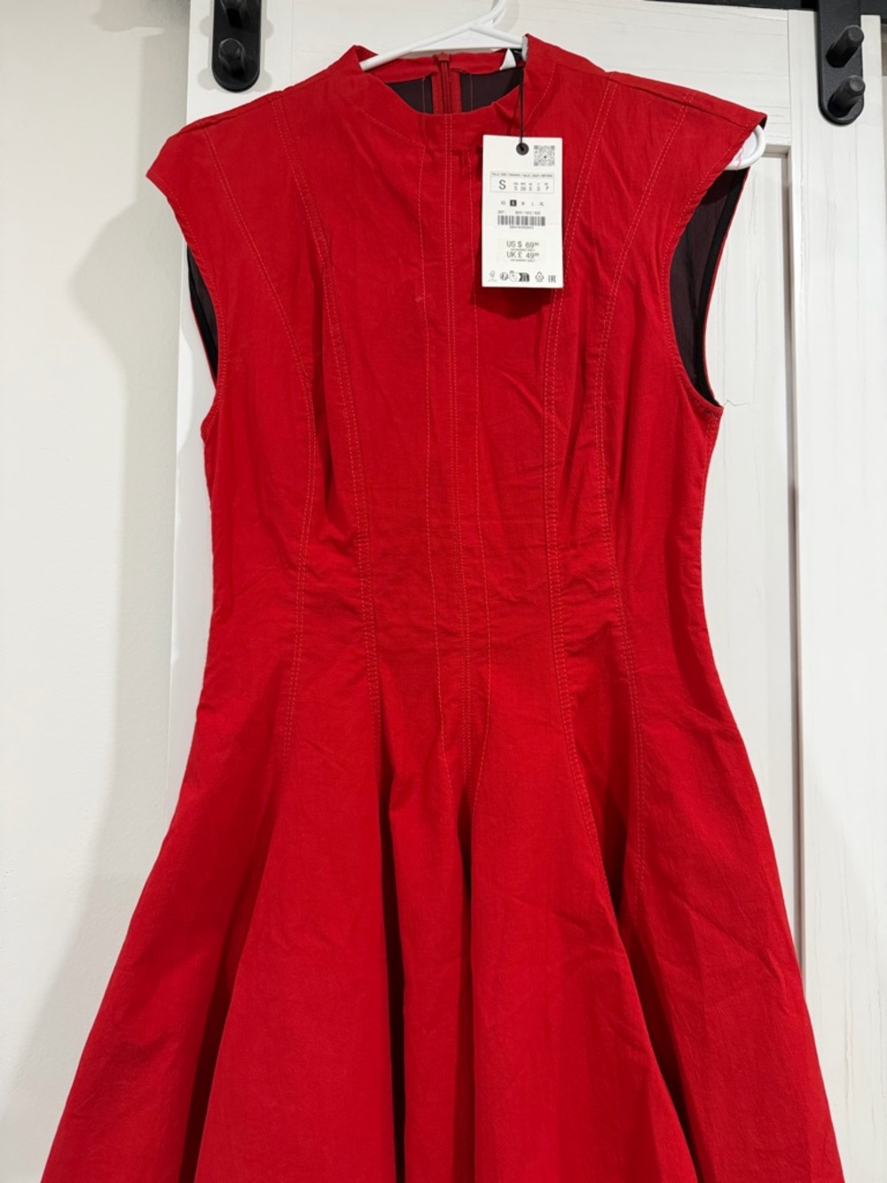 ZARA Red Mini Dress Size S – New With Tags ❤️ - Picture 2 of 3